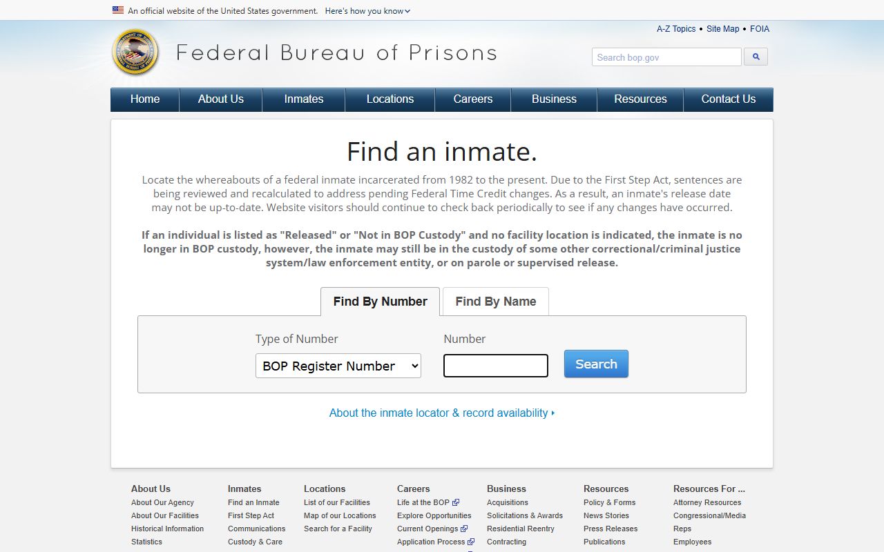O'Brien County inmate records federal BOP inmate locator source